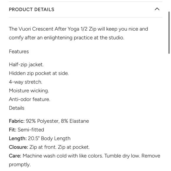 💪Vuori Cresent After Yoga 1/2 Zip Top💪 - Picture 10 of 10